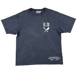Distorted People - Ganga Tattoo Tee in Faded Black